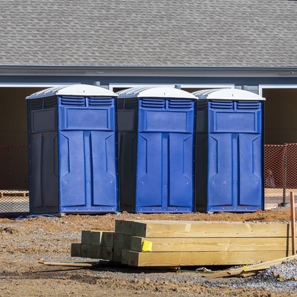 how often are the porta potties cleaned and serviced during a rental period in Shanor-Northvue